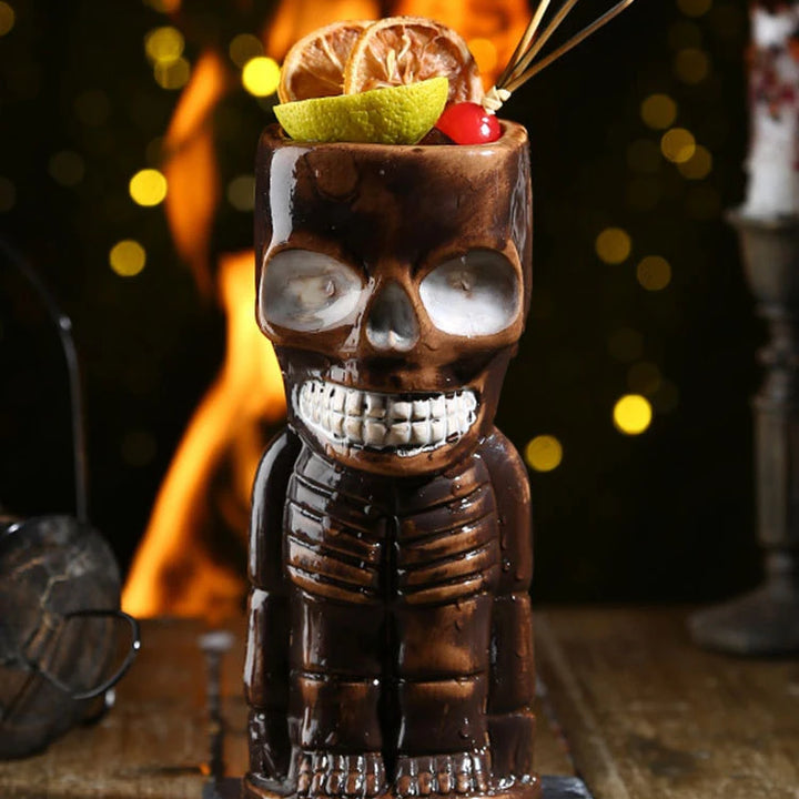 Tiki Mugs Ceramic Hawaiian Luau Party Mugs Drinkware, Cute Exotic Cocktail Glasses, Tiki Bar