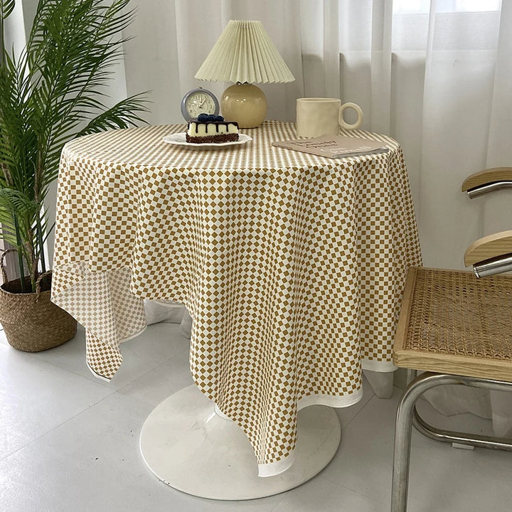 Dustproof Plaid Table Cloth Korean Tablecloth Simple Dining Desk Cover Rectangle Photo Background Cloth Living Room Decor 식탁보