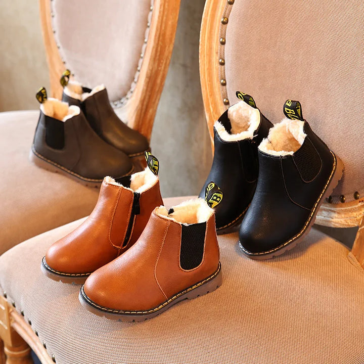 Kids Casual Boots Non-slip Wear-resistant Children Shoes Handsome Fashion Babies Warmly Shoes Girls Boys Soft Bottom Footwear