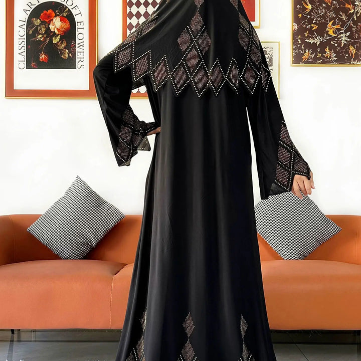 Two Piece Set Hijab Prayer Clothes Muslim Abaya Set Women Prayer Garment Dress Hijab Long Khimar Long Dress Sets Islamic Ramadan