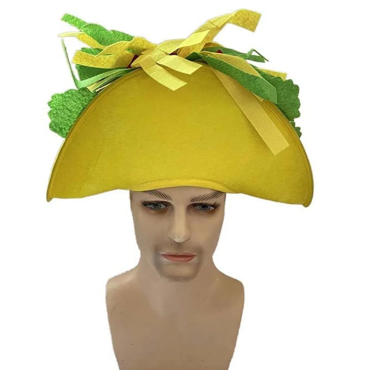 New Year Halloween French Fries Hat Cloth Personalized Taco Hair Hoop Yellow Head Accessories Creative Pizza Hat Headwear