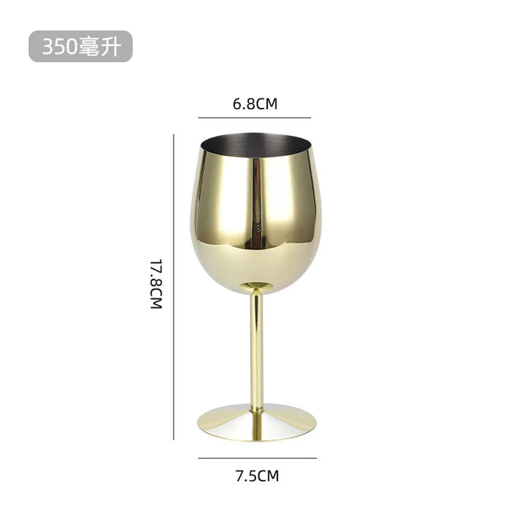 Stainless Steel Wine Glass Goblet Drinking Cup Champagne Glass Party Home Bar Supply