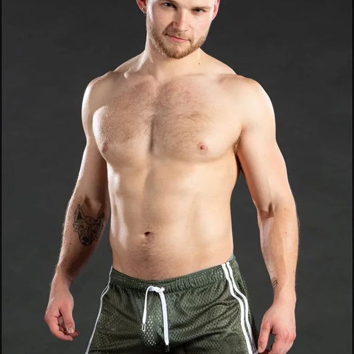 Men Shorts Sport Cool Running Shorts Quick Dry Grid summer Workout Short Pants Breathable Men Fashion Training Swim Beach Shorts