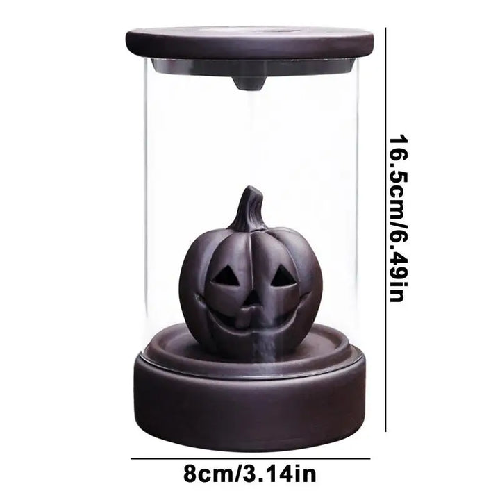 Halloween Backflow Incense Burner Stylish Non-Slip Misty Fountain Festive Pumpkin Decor Aromatherapy Home Decoration For Desk