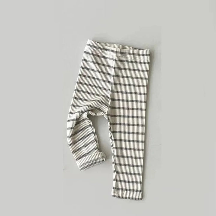 Baby Solid Leggings Girls All-match Striped Skinny Pants Kids Cotton Elasticity Slim Pants Newborn Boy Stretch Trousers