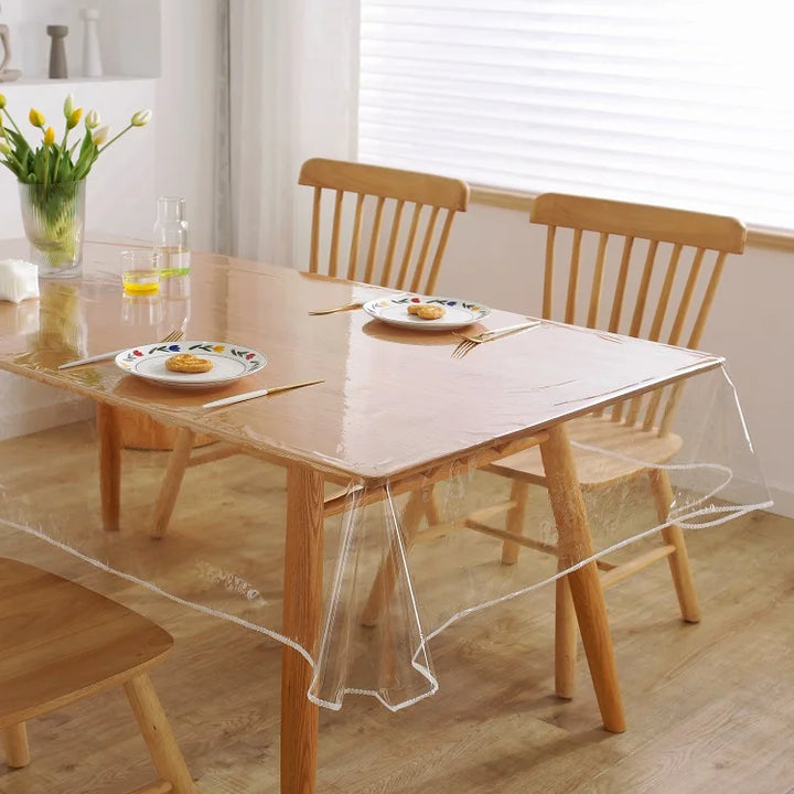 Desktop PVC Transparent Tablecloth Waterproof And Oil Proof Table Cloth Square Rectangular Coffee Table Table Cloth 1.4 2.2 3M