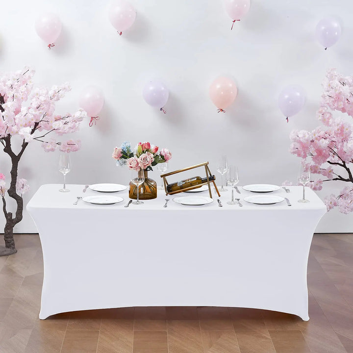1Pc Spandex Table Cover for 6FT/4FT Table Universal Fitted Stretch Tablecloth for Party, Banquet, Wedding and Events