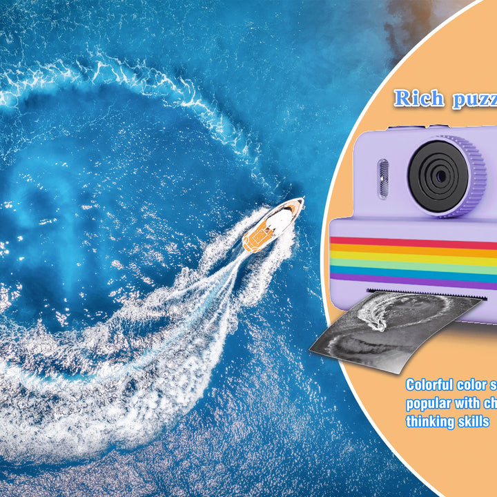 2.8 Inch Large Screen Instant Print Camera, HD Digital Video Camera for Kids, Outdoor Zero Ink Portable Print Toy Camera