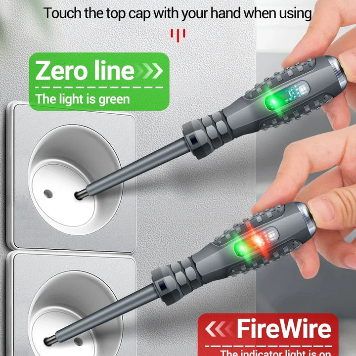 Multifunctional Electrician Test Screwdriver AC Non-contact Induction Test Pen Voltage Tester 70-600V Red Green Induction Lights