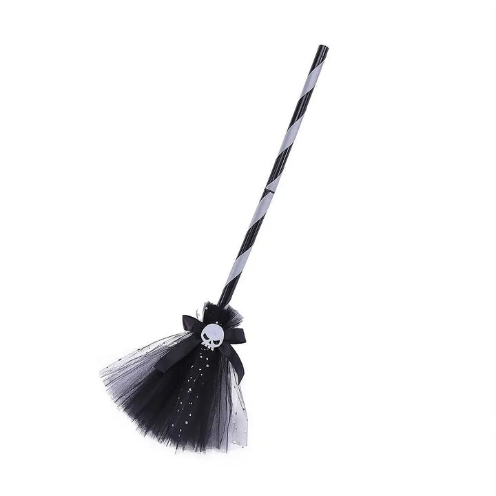 3D Halloween Witch Hat DIY Eye-catching Halloween Broom Ornaments Cartoon Witch Dress Up Ornaments Decor Accessories