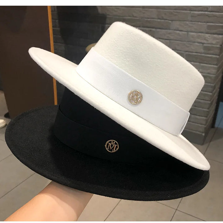 Fedora Hats for Women Fashion Elegant Bowler Dress Caps Panama Church Wedding Ribbon Band Hat Men Felt Jazz Hat