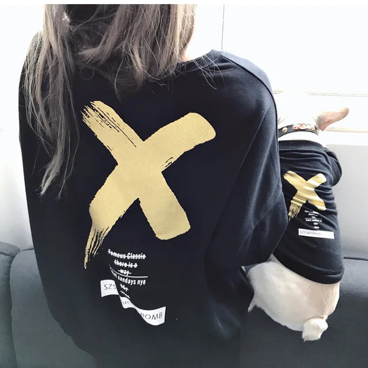 Pet Clothes  Dog Clothes Parent-child Wear Spring and Autumn Korean Version Printing Pure Cotton Two Colors Seven Sizes