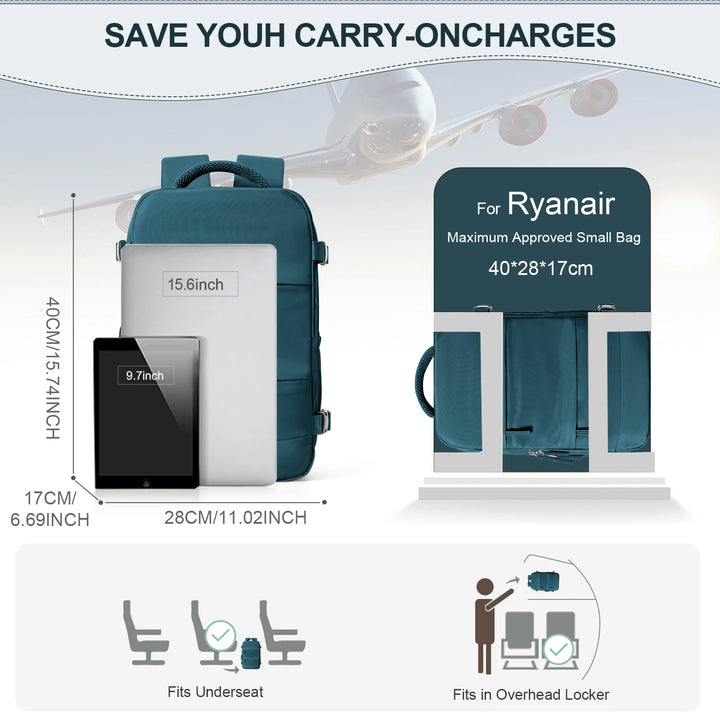 Travel smart – no extra fees!
Ryanair-approved 40x20x25 cabin backpacks. Perfect for business, college, and travel. Waterproof, stylish, and underseat-ready. ✈️🎒