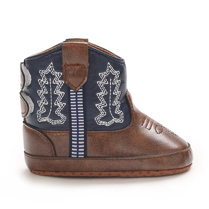 Children's ankle height boots - imitation leather upper and sole, fabric insole, street style solid color, suitable for all seas