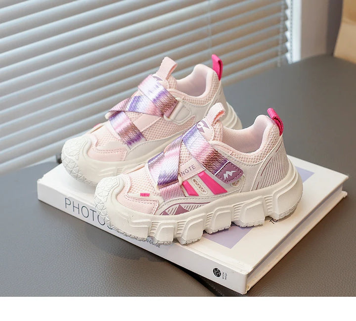 Kids Casual Sneakers for Boys Girls 2025 Autumn New Toddler Colorblock Versatile Sneakers Breathable Soft Sole School Footwear