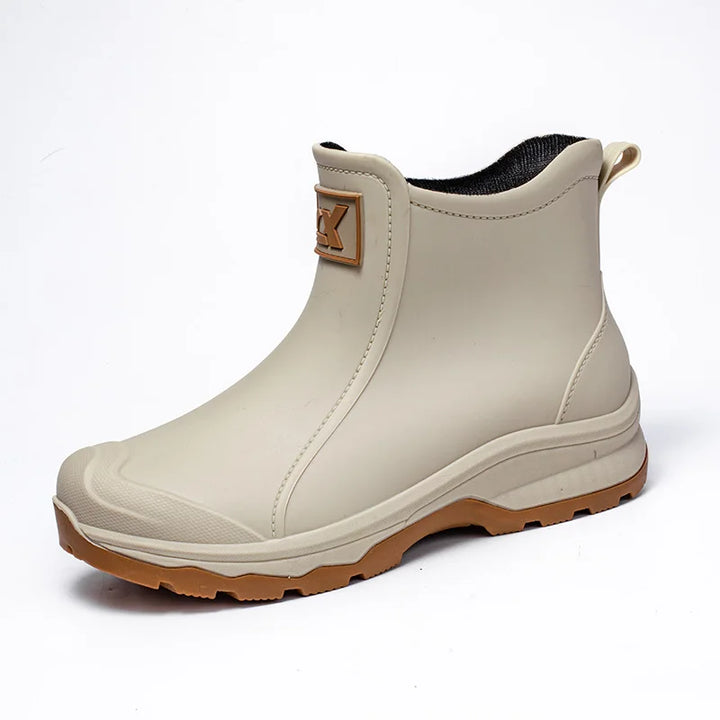 Women Waterproof Boots New Style Elastic Mouth Ankle Boots Mid Top Rain Shoes Non Slip Outdoor Indoor Chelsea Water Boot Woman