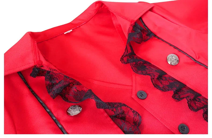 Halloween Cosplay Costumes Medieval Victorian Women Outwear Steampunk Gothic Tailcoat Button Retro Lace Long Pirate Jackets Coat