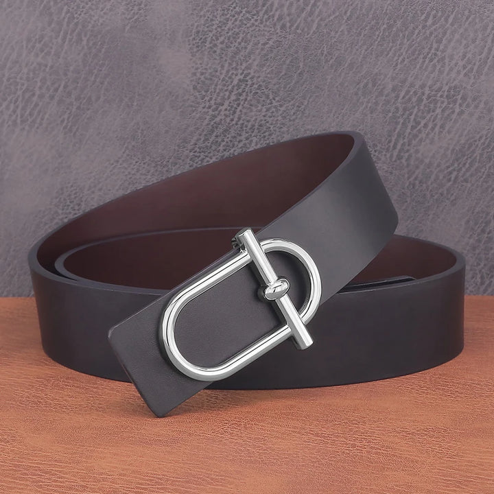 Personality Slide Buckle 3.8cm Cowskin Wide Luxury Strap Men Belts Genuine Leather  Designer Golden Jeans Casual Waistband