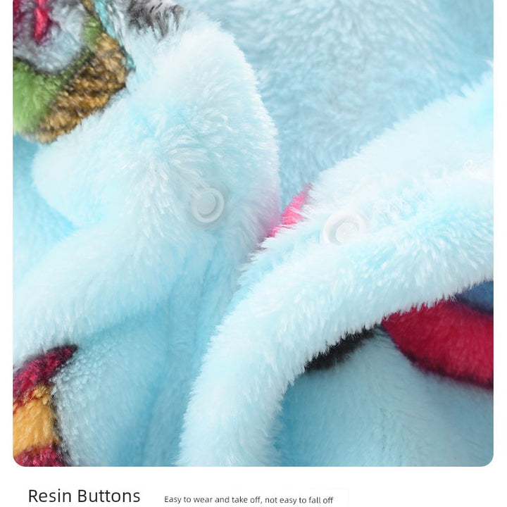 Autumn and Winter Thick Warm Anti-Kicking Blanket Hooded Home Pajamas