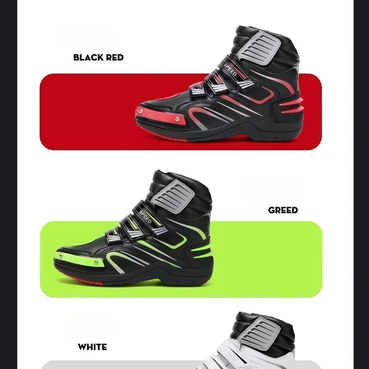 Boots Motorbike Racing Ankle Men Leather Motos Breathable Anti Slip Wear-resistant Riders Length Shoes 2025 New Motorcycle Boots