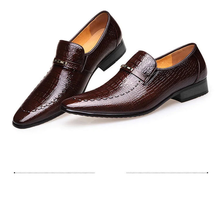 Mens PU Luxury Crocodile Pattern Men Business Dress Shoes Leather Casual Social Shoe Male Wedding Footwear Zapatos Hombre