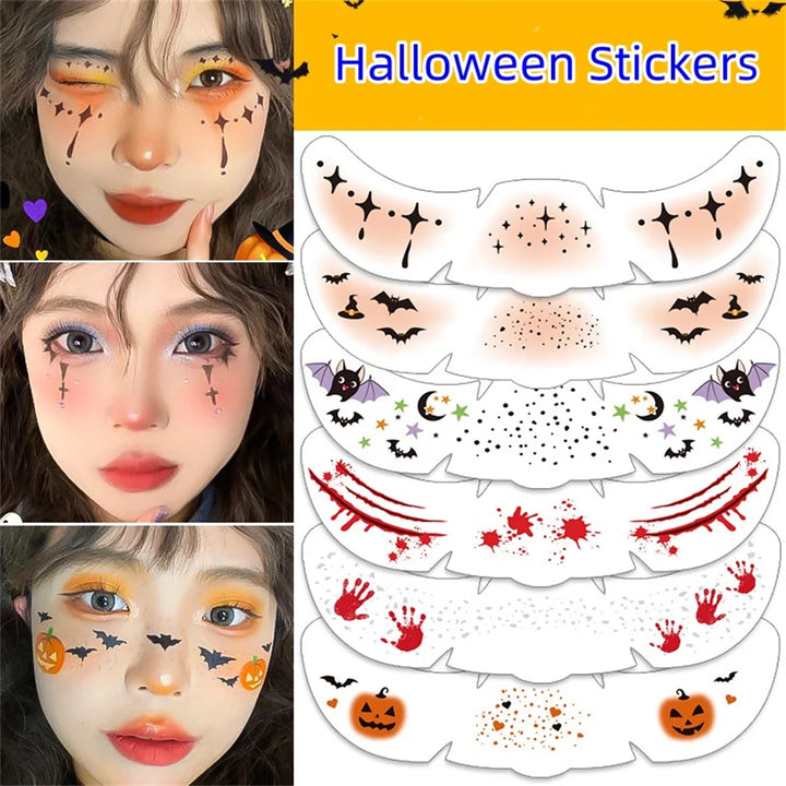 Halloween Face Tattoo Sticker Hot Stamping Freckles Makeup Radiation Fake Freckles Temporary Tattoo Stickers Face Makeup Patch