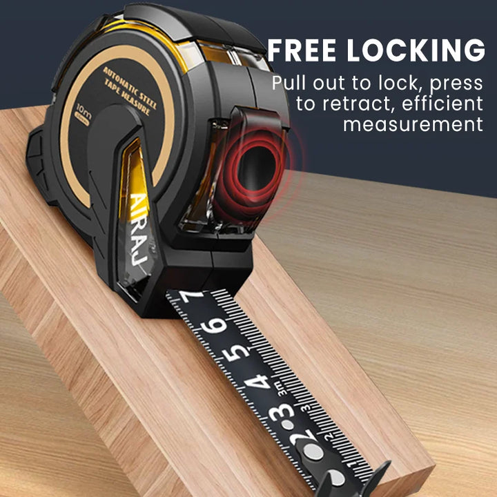 AIRAJ 3M to 10M Metric Self-Locking Tape Measure with Rubberized Coating, High - Precision Straightedge Measuring Tool Hand Tool