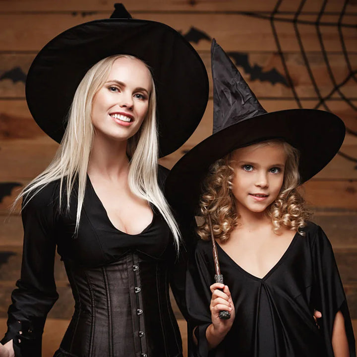 Halloween Witch Wizard Hat Party Costume Headgear Devil Cap Cosplay Props Decoration Accessories for Adult Women Men