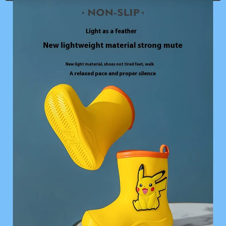 Pokemon Pikachu Pink Rubber Boots for Kids Waterproof Shoes Infant Rain Boots Girls Child Rain Boot Kid Baby Kids' Rainboots Boy