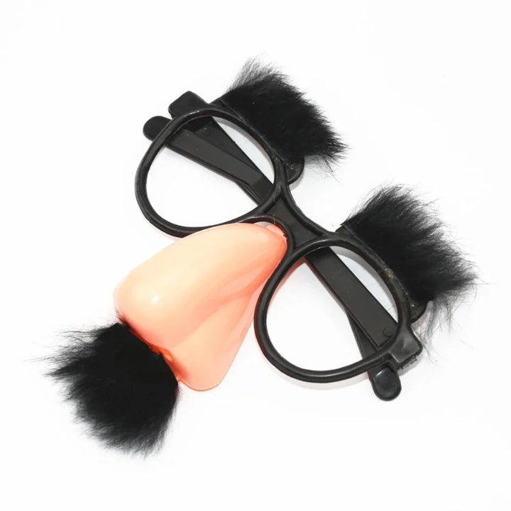 Halloween Novelty Fake Mask Cute Black Big Nose Funny Glasses Mustache Eyebrow For Halloween Party Decor Tricky Costume Props