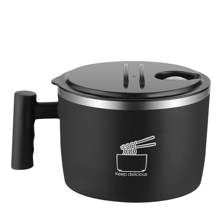 Stainless Steel Bowl With Lid For Instant Noodles Sealed And Portable Drain Bowl For Kitchen Utensils Instant Noodle Partner
