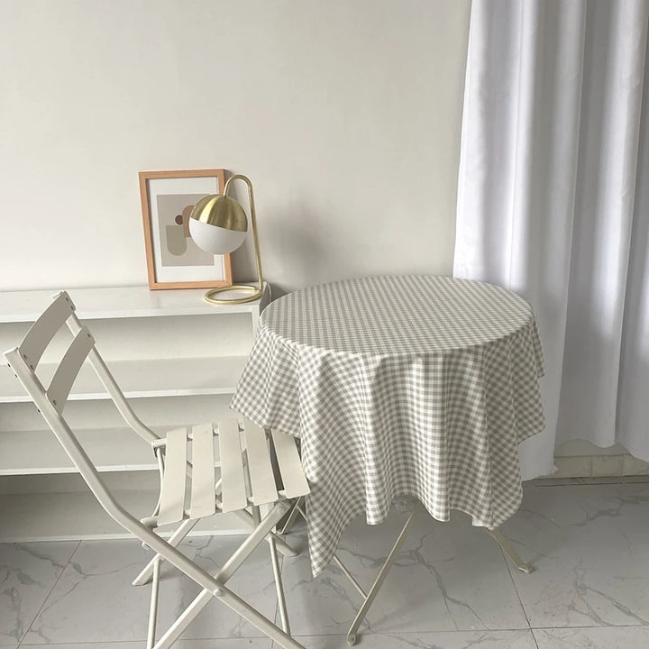 Dustproof Plaid Table Cloth Korean Tablecloth Simple Dining Desk Cover Rectangle Photo Background Cloth Living Room Decor 식탁보