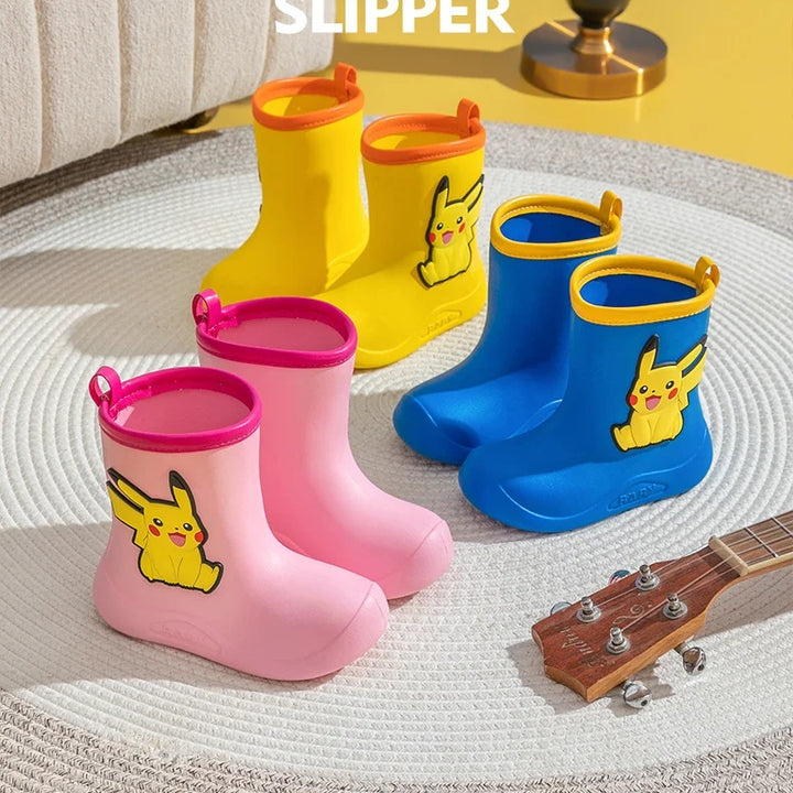 Pokemon Pikachu Pink Rubber Boots for Kids Waterproof Shoes Infant Rain Boots Girls Child Rain Boot Kid Baby Kids' Rainboots Boy