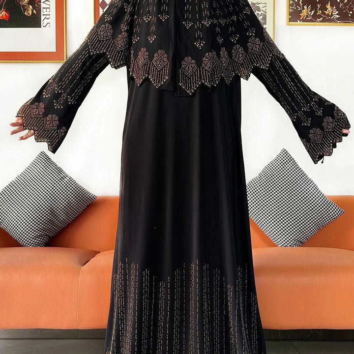 Two Piece Set Hijab Prayer Clothes Muslim Abaya Set Women Prayer Garment Dress Hijab Long Khimar Long Dress Sets Islamic Ramadan
