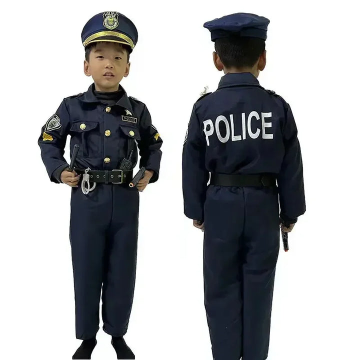 Kids Police Costume – Halloween Cop Uniform
Patrol the Halloween streets!
Fun police uniform perfect for trick-or-treating, parties, and cosplay.
👮 Includes: Police shirt + accessories
🎃 Perfect for Halloween parties