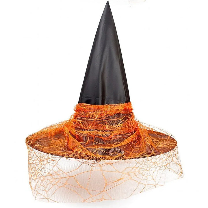 Halloween Witch Hat Decoration Props Reusable Witches Hats Cloth Adult Children Cosplay Hat Prop Party Cosplay Polyester Taffeta