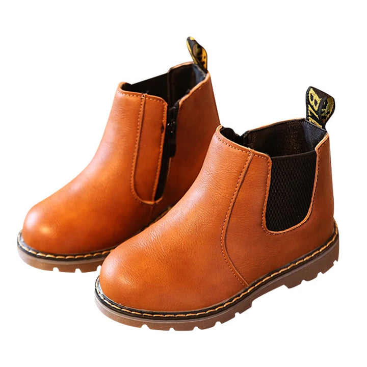 Retro Style Children Boots 2023 Autumn Winter Fashion Kids Solid Casual Cotton Shoes for Toddler Boys Girls Leather Boots