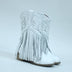 Kids Vintage Western Cowgirls Boots Leather Tassel Princess Low Heeled Knee Boots Cowboys Winter Dress Shoes New Years Christmas