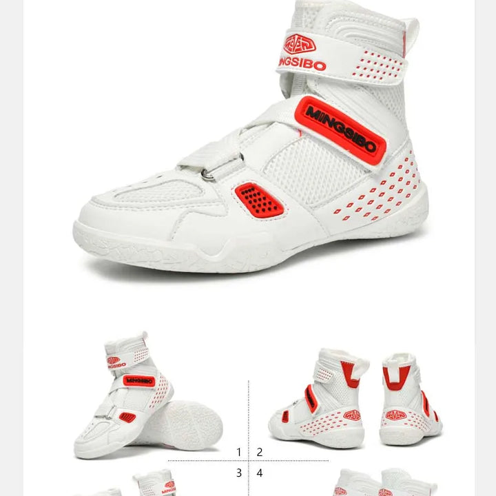 High-top  Boxing Shoes Designed For Children wrestling Shoes Breathable and Comfortable Children's Fight Boots30-38