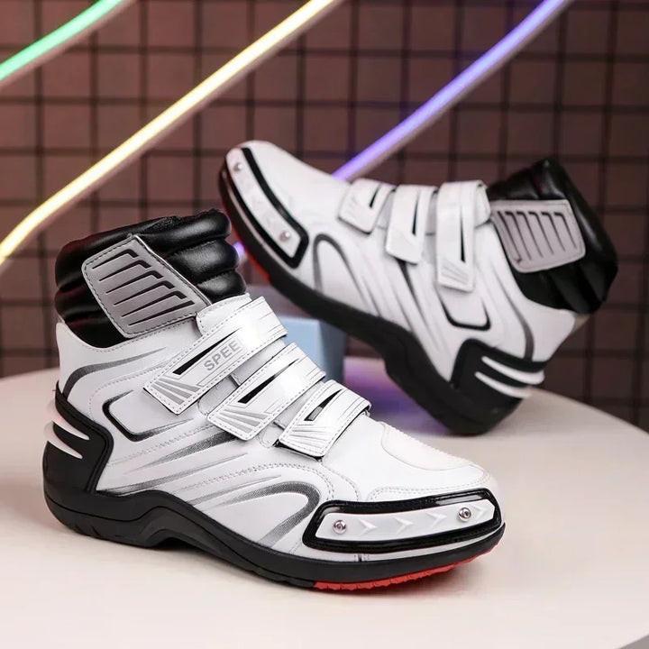 Boots Motorbike Racing Ankle Men Leather Motos Breathable Anti Slip Wear-resistant Riders Length Shoes 2025 New Motorcycle Boots