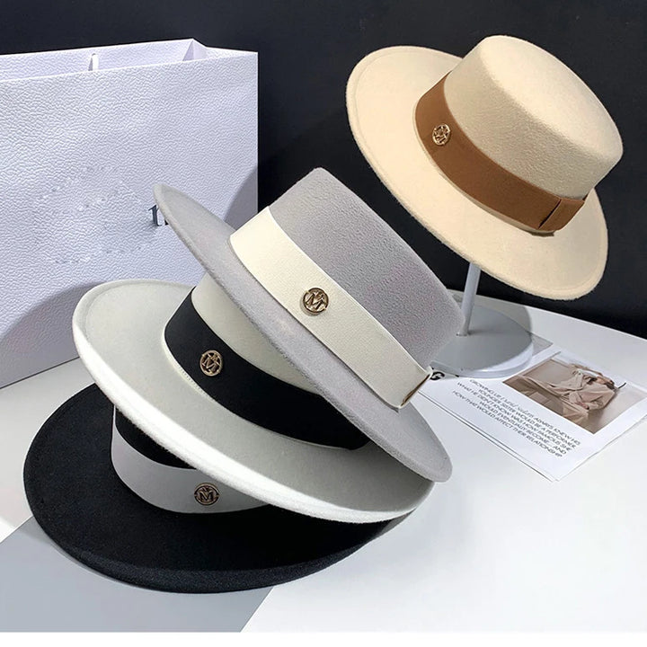 Fedora Hats for Women Fashion Elegant Bowler Dress Caps Panama Church Wedding Ribbon Band Hat Men Felt Jazz Hat