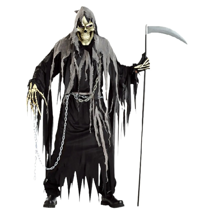 Halloween skeleton ghost cosplay costume adult horror death god costume cosplay robe costume cosplay fancy costume