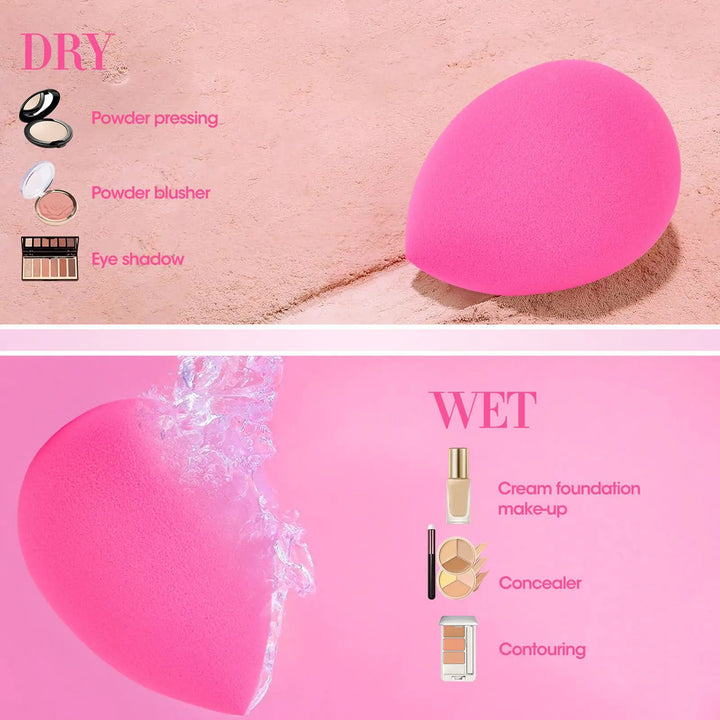 6Pcs Makeup Egg Sponge Fine Tip Flat Bottom Even Application High Resilience Beauty Egg