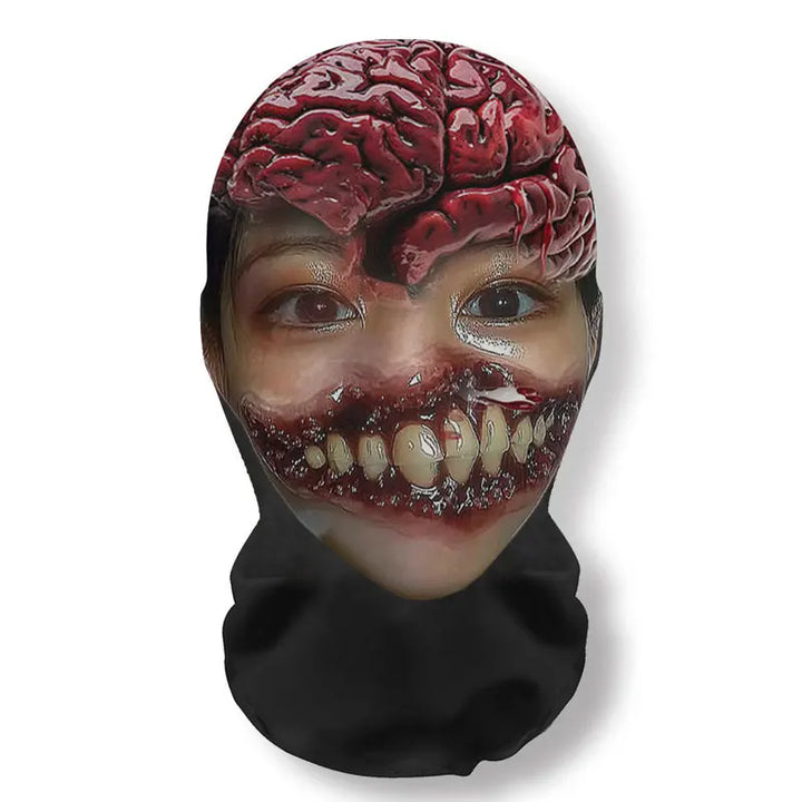 Halloween Terrifying Face Masks Funny Cosplay Realistic Zombies Full Face Mask Party Props Elastic Mesh Balaclava Headcovers