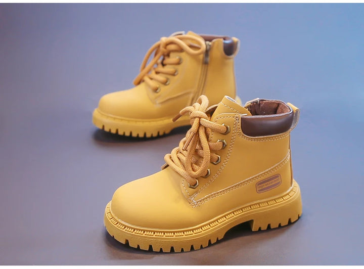 Kids Ankle Boots for Boys Girls 2025 New Autumn Toddler Hiking Boots Breathable Non-slip Korean School Shoes for Rainy Season