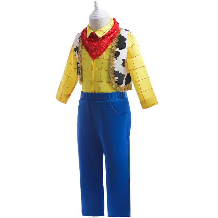 Halloween Boys Girls Children Bow Tie Ballet Skirt Denim Scarf Vest Clothes Princess Dress Toy Cartoon Role Playing Set Clothing