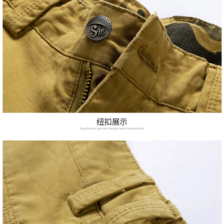 Summer Fashion Tooling Shorts for Men Casual Loose Cargo Shorts Outdoor Sport Pants Men Versatile Straight Cotton Short Trousers