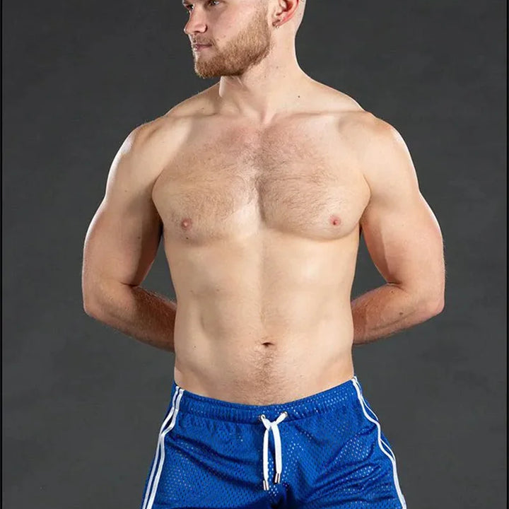 Men Shorts Sport Cool Running Shorts Quick Dry Grid summer Workout Short Pants Breathable Men Fashion Training Swim Beach Shorts