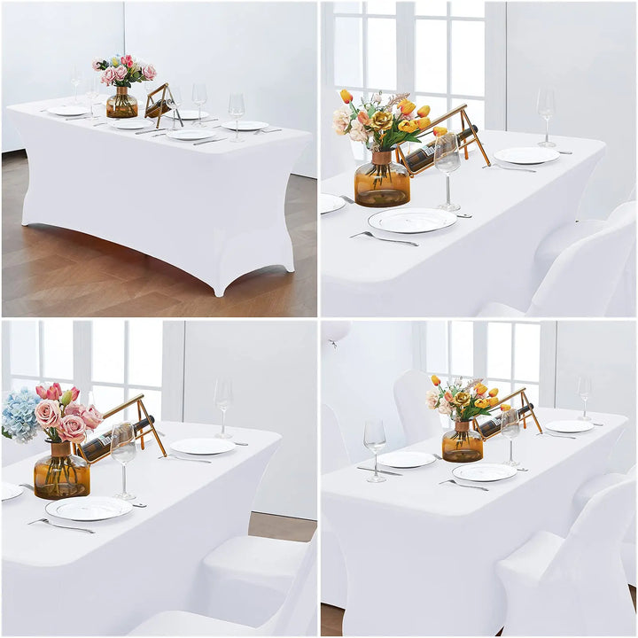 1Pc Spandex Table Cover for 6FT/4FT Table Universal Fitted Stretch Tablecloth for Party, Banquet, Wedding and Events