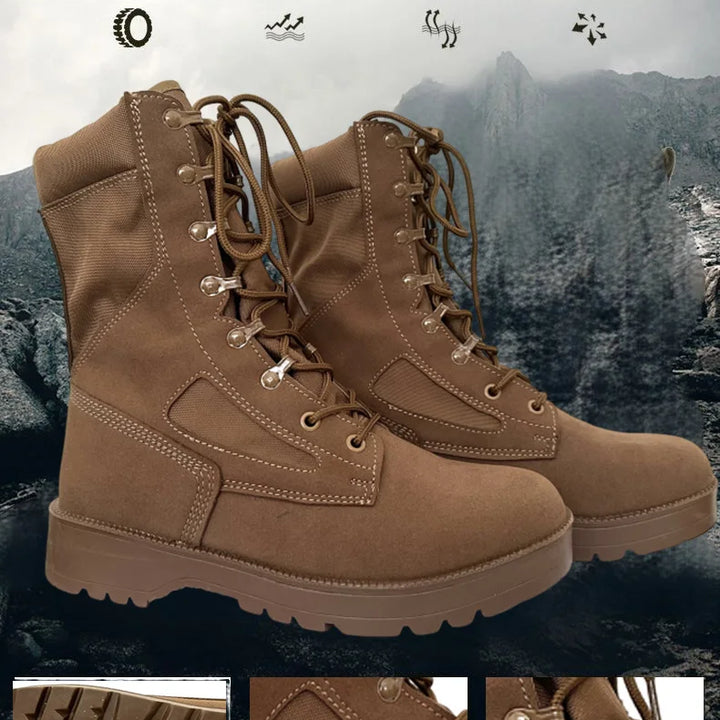 New Brand Leather Man Tactical Combat Boots Men Outdoor Hiking Desert Boots Breathable Male Ankle Boots